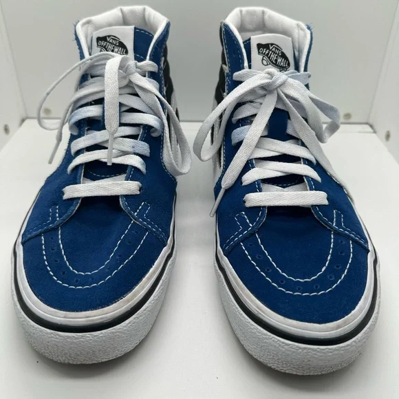 VANS Sk8-Hi Bolt True Blue & Black Suede Canvas High Top Sneakers Men’s Size 5.5 - Picture 2 of 11